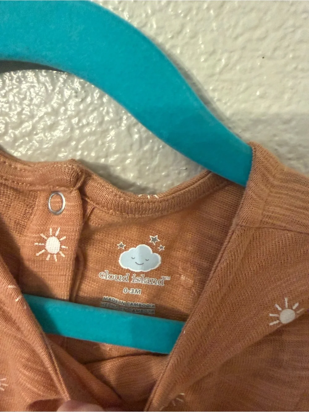 cloud island Rust Orange Ruffle Sun Print Romper